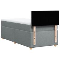 Boxspring met matras stof lichtgrijs 90x190 cm - thumbnail