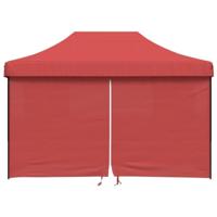Partytent inklapbaar pop-up met 4 zijwanden bordeauxrood - thumbnail