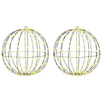 Bal met 320 LED 2 pcs Warmwit 50 cm Metaal