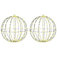 Bal met 320 LED 2 pcs Warmwit 50 cm Metaal - thumbnail