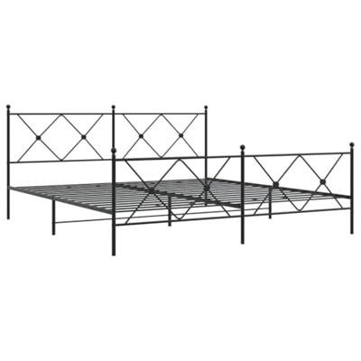 Bedframe met hoofd- en voeteneinde metaal zwart 183x213 cm Bedframe met hoofd- en voeteneinde metaal zwart 183x213 cm
