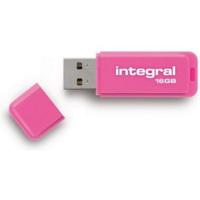 Integral Neon USB 2.0 stick, 16 GB, roze - thumbnail