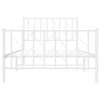 Bedframe met hoofd- en voeteneinde metaal wit 100x190 cm - thumbnail