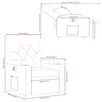 Fauteuil verstelbaar elektrisch stof taupe - thumbnail