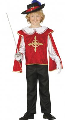 Kinderkostuum Musketier rood