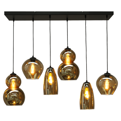 Masterlight Glazen eetkamer hanglampQuinto 6 - 2261-05-100-25-05-6