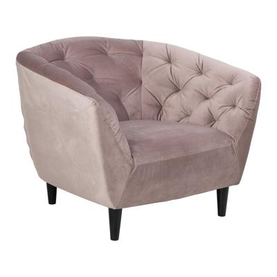 Fauteuil 'Loes' Velvet, kleur roze