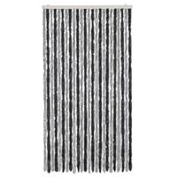 Vliegengordijn 100x230 cm chenille grijs en zwart - thumbnail