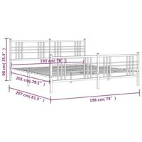 Bedframe met hoofd- en voeteneinde metaal wit 193x203 cm - thumbnail