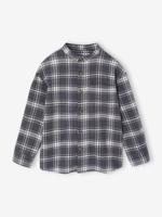 Geruit hemd met lange mouwen voor jongens grijs, geruit - thumbnail