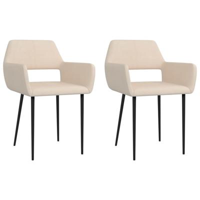 Vidaxl Eetkamerstoelen 2 St Stof Crèmekleurig