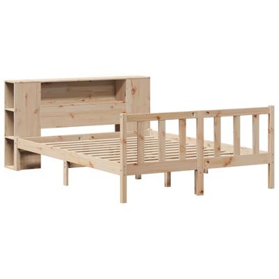 Bed met boekenkast zonder matras massief grenenhout 135x190 cm - thumbnail