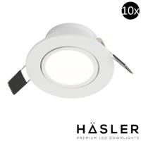 Inbouwspot Häsler Ancona Incl. Fase Aansnijding Dimbaar 8 cm 4 Watt Helder Wit RVS Set 10x - thumbnail