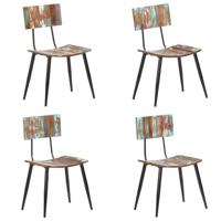 Eetkamerstoelen 4 st massief gerecycled hout - thumbnail