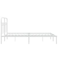 Bedframe met hoofdbord metaal wit 140x200 cm - thumbnail
