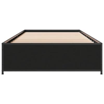 Bedframe bewerkt hout en metaal zwart 75x190 cm