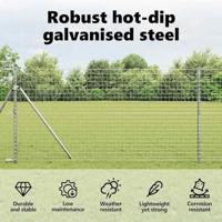 VidaXL Afrasteringspaal 13 pcs zilver staal - thumbnail