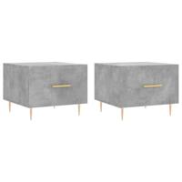 Salontafels 2 st 50x50x40 cm bewerkt hout betongrijs - thumbnail