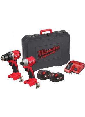 Milwaukee M18 BLCPP2A-402C Accu Combiset 2-delig BLIDRC + BLPDRC 18V 4.0Ah in koffer - 4933492827 Milwaukee M18 BLCPP2A-402C Accu Combiset 2-delig BLIDRC + BLPDRC 18V 4.0Ah in koffer - 4933492827