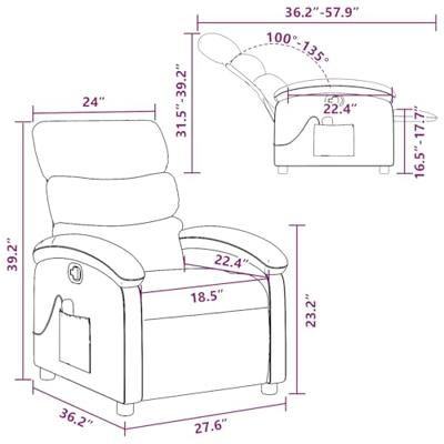 Massagestoel verstelbaar kunstleer zwart