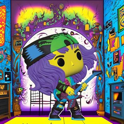 Stranger Things Funko Pop Vinyl: Eddie with Guitar (Blacklight)