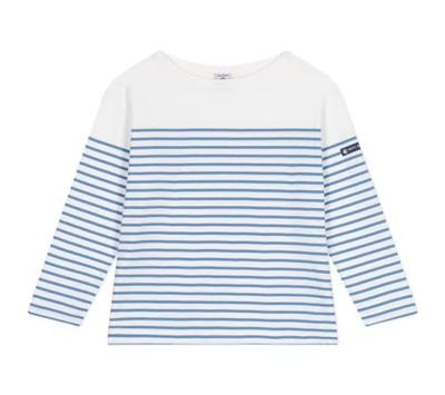 Marinière kind in katoen PETIT BATEAU blauw