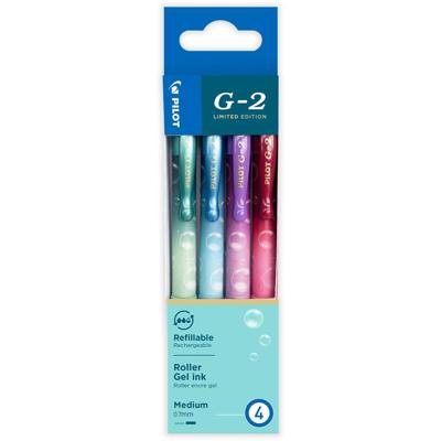 Pilot roller G-2 Bubble, medium, geassorteerde kleuren, etui van 4 stuks