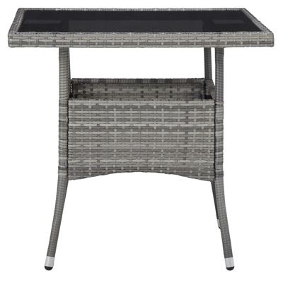 5-delige Tuinset poly rattan en gehard glas grijs - thumbnail