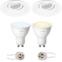 Philips Hue LED Spot Set GU10 - Kantelbare Inbouwspot Ø105mm - Mat Wit - thumbnail