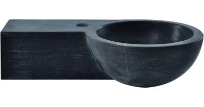 Saqu Nature Collection Fontein rond 1 kraangat links 40x23x10 cm Hardstenen Zwart