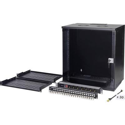 Digitus DN-49207-SET 19inch-patchkast 12 HE Zwart Digitus DN-49207-SET 19inch-patchkast 12 HE Zwart