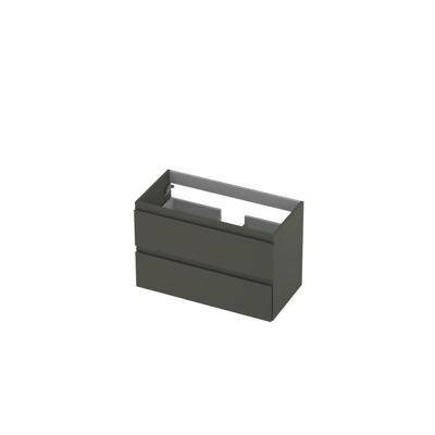 INK - Onderkast 2 Laden Greeploos Gelakt - 800x400x520 Mm - Mat Beton Groen