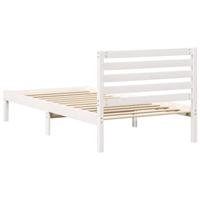 Bedframe met hoofdeinde Wit 90 x 190 cm Massief grenenhout - thumbnail