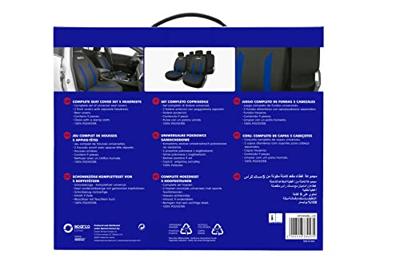 Set hoezen voor zittingen Sparco Sabbia Zwart/Blauw