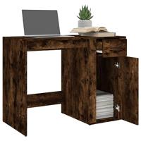 Bureau 100x49x75 cm bewerkt hout gerookt eikenkleurig - thumbnail