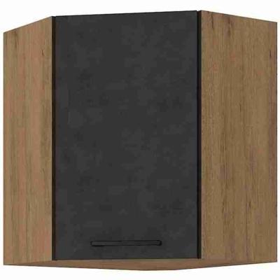 ROCK hoekkast - Lancelot eiken en matera grijs decor melamine - 1 deur - L58 x H72 cm