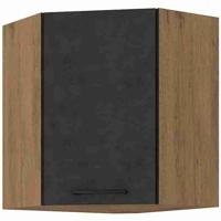 ROCK hoekkast - Lancelot eiken en matera grijs decor melamine - 1 deur - L58 x H72 cm - thumbnail