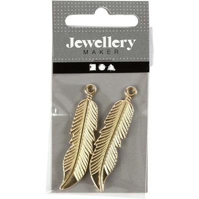 Creotime veertjes 10 x 45 mm 2 stuks goud Creotime veertjes 10 x 45 mm 2 stuks goud