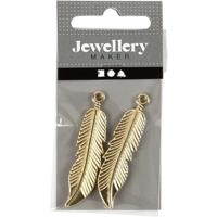 Creotime veertjes 10 x 45 mm 2 stuks goud - thumbnail