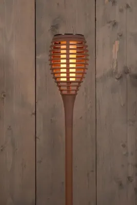 Anna's Collection fakkel solar met vlameffect 12led 61x10cm terra
