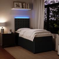 Boxspring met matras fluweel zwart 140x190 cm - thumbnail