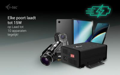 i-tec I-TEC USB-C/USB-A Charging HUB 10 Port USB-combi-hub Zwart