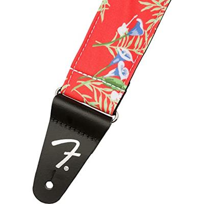 Fender Hawaiian Strap Red Floral gitaarband