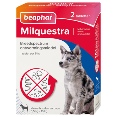 Beaphar Milquestra Ontwormingsmiddel Honden 0.5 - 10KG Beaphar Milquestra Ontwormingsmiddel Honden 0.5 - 10KG