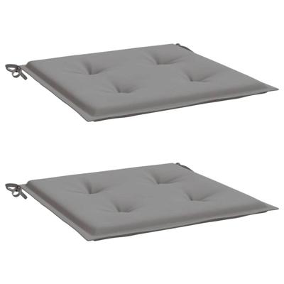 VidaXL Tuinstoelkussens 2 st 50x50x4 cm stof grijs