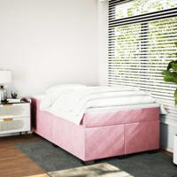 Boxspring met matras fluweel roze 120x200 cm - thumbnail