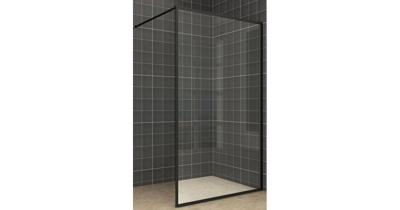 Saqu Frame douchewand 90x200cm Nanoglas/Mat zwart