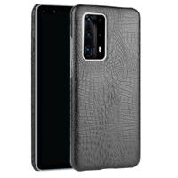 Voor Huawei P40 Pro+ / P40 Pro Plus Schokbestendige Crocodile Texture PC + PU Case(Zwart) - thumbnail