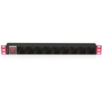Techly I-CASE STRIP-91U stroomverdelereenheid (PDU) 1U aluminium, zwart 9 AC-uitgangen - stroomverdelereenheden (PDUs) (standaard, 1U, single fase, horizontaal, aluminium, zwart) - thumbnail