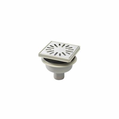 Aquaberg ABS vloerput m. ABS opzetstuk m. RVS rooster m. onderuitl. ÃƒËœ50mm verstelbaar